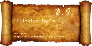 Miklovicz Imola névjegykártya
